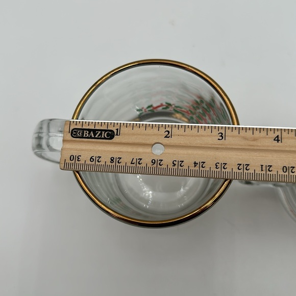 Libbey Glass Coffee Mugs Christmas Holly & Ribbon set of 2 - Picture 15 of 16